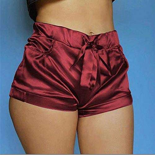 Shorts For Women High Waisted Sexy Satin Pants Summer Casual Beach Shorts With Pocket Teresamoon 3