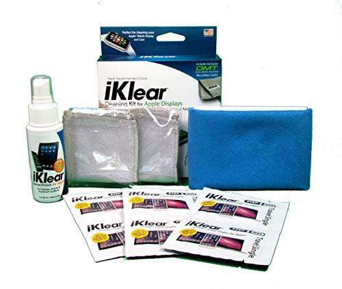 iKlear Premium Screen Cleaner Kit - Made in USA 2 oz Spray Bottle, Large Microfiber "Chamois" Cloth, 2 Travel Size DMT Microfiber Cloths Streak-Free Cleaning for Screens, Laptops, Tablets, TVs, 5