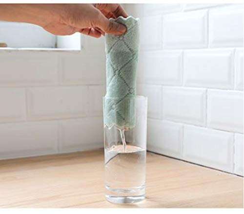 TBOP Kitchen Rag Cleaning Towel Hanging Kitchen Lint-Free Absorbent Towel Dishwashing Cloth(Multicolor_27.5 * 16cm)(Color May Vary)-Set of 4 pcs 3