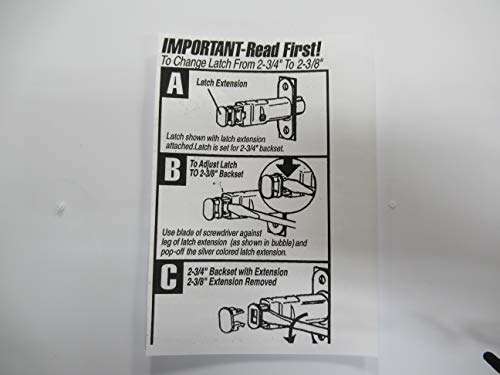 Weslock 12720xN Adjustable Backset Spring Latch for 600 Series Interior Locks Satin Nickel Finish 3