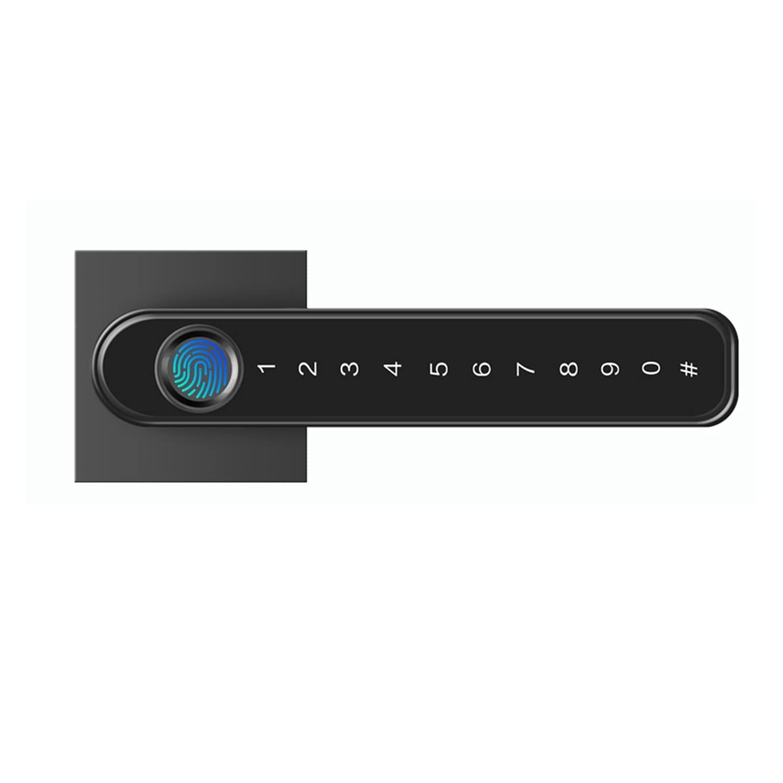 Yuidaaavzz Smart App Control Biometric Fingerprint Password Household Lever Handle Lock Electronic Door Locks for Home Door Lock (Color : Standard Silver) (App Black) 1