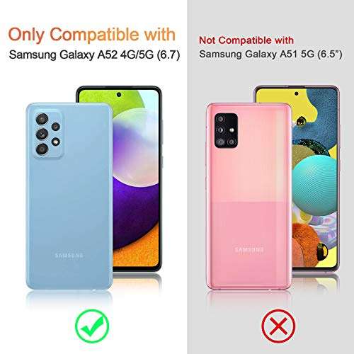Samsung Galaxy A52 Case,PULEN Galaxy A52 Case Clear Cover Soft TPU Ultra Clear Anti-Drop Shockproof in Four Cornors for Samsung A52 4G/ 5G (Rose Yellow) 2