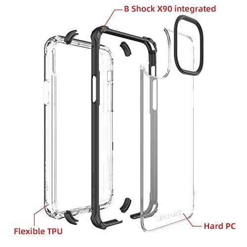 BALLISTIC B Shock Series Case for iPhone 11 6.1‘’ with 2 Sets B-Labs Corners, Extra Protection Shockproof Clear Case-Black 4