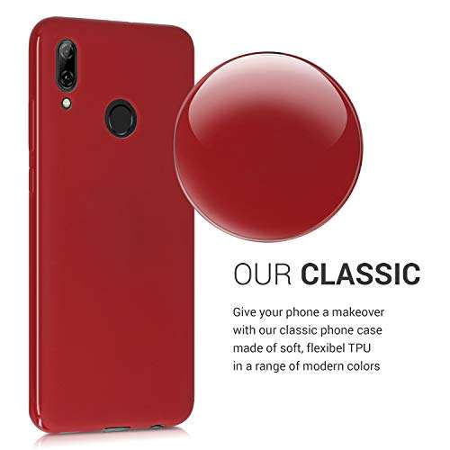 kwmobile TPU Case Compatible with Huawei P Smart (2019) - Case Soft Slim Smooth Flexible Protective Phone Cover - Dark Red 3