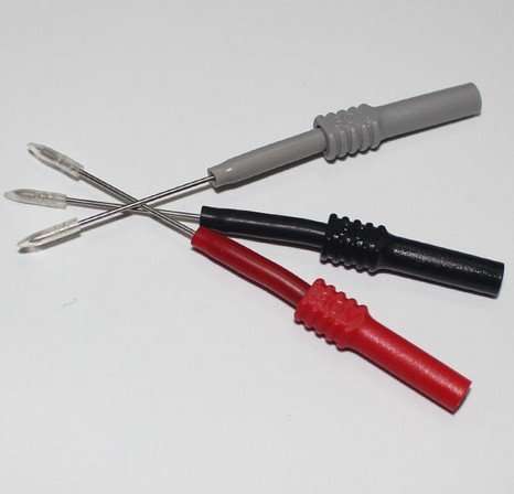 TestHelper TP162-BRG Flexible Silicon Back Test Probe Tip Needle 4mm Banana Socket Red Black Gray 3