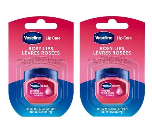Vaseline Lip Therapy Rosy Lips Pack Of 2 0.25 Oz./7 Grams, Transparent