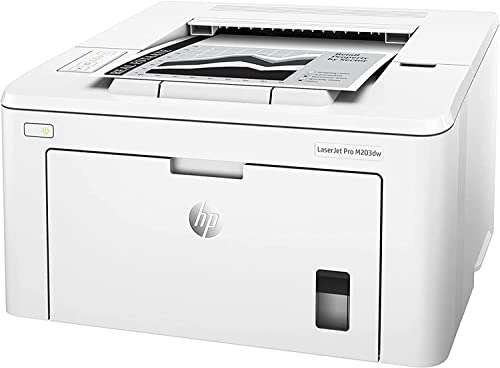 HP Laserjet Pro M203dw Wireless Monochrome Laser Printer, Print Only, 1200x1200 dpi, 30ppm, Auto Duplex Printing, Wi-Fi, Ethernet, Compatible with Alexa (G3Q47A), Lanbertent Printer Cable 1