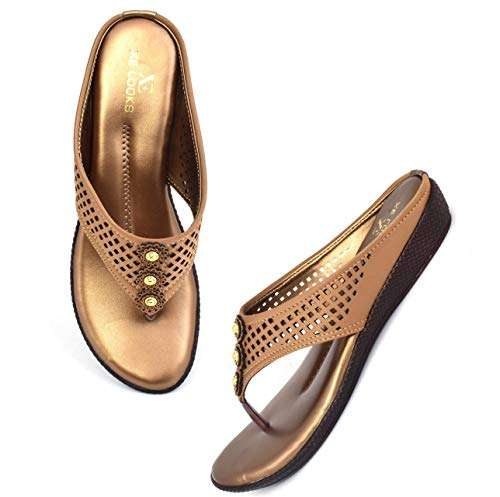 XE Looks Copper Lazer Comfort Slippers Flip Flop for Women 2