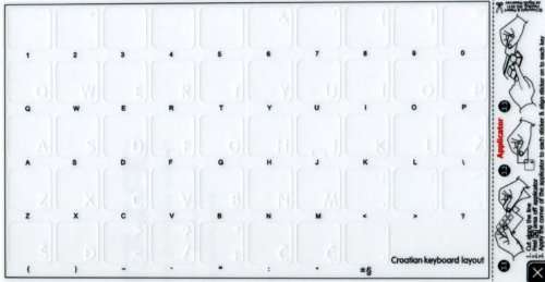 Apple Croatian Labels for Keyboard with White Lettering Transparent for Desktop, Laptop and Notebook 3