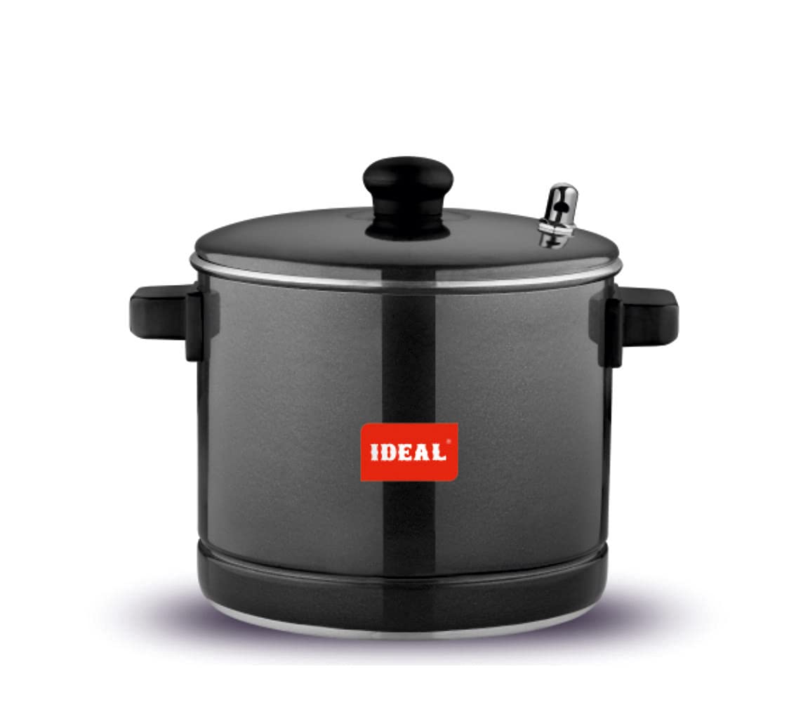 IDEAL Ever Aluminium Idli Cooker With Aluminium idli Plates, Black (16 idlies)