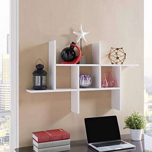 FireBees Trophies Stand Wall,floting Wall shelve.Multipurpose Rack,showpiece Stand for Living Room,Lobby Decoration,Showcase for trophoies,Wooden Showcase for Living Room (White) 4
