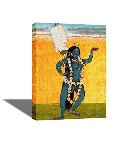 Tamatina Framed Canvas Gallery Wrap Framed Painting | Maa Kali | Home Decorative Gift Item |Frame Size - 24x18 Inches.e27 1