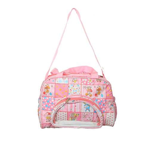 Kuber Industries Rexine 35 cms Pink Baby Bag (KUBBABY0472)
