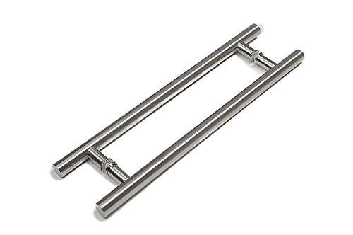 STRONGAR Modern & Contemporary Round Bar/Ladder/H-Shape Style 610mm / 24 inches Push-Pull Stainless-Steel Door Handle - Satin Brushed Finish 2