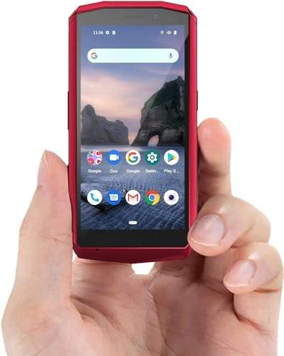 CUBOT Pocket 4 inch Smartphone Without Contract, Android 11 Mobile Phone, 4GB + 64GB, 128 GB Expandable, 3000mAh Battery, 16MP + 5MP Camera, 4G Dual SIM NFC, GPS, Face ID, Red