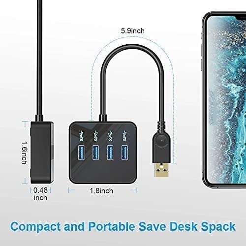 ZHANGHY USB Multi Port Adapter, Portable, USB Interface de USB Hub 3.0 Adapter USB Splitter Notebook 4 USB 3.0 Hub Extender Multi-Port Interface 2