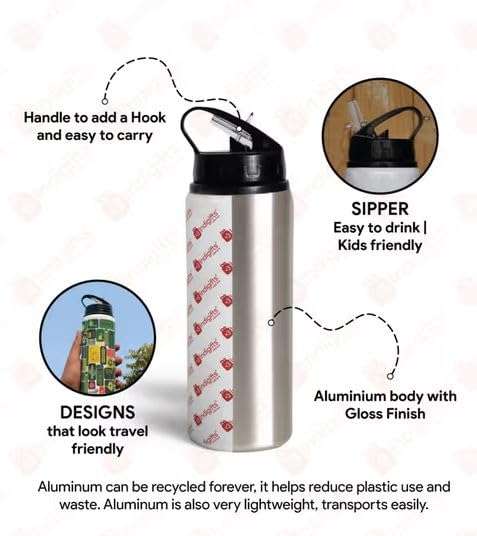 PrintWala Shinchan Character Printed Aluminum Bottle (600Ml) with Ceramic Mug (350Ml) – Fun Gift Combo for All Ages (Black Nozzle Sipper with Mug) 6