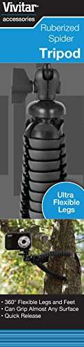 VIVITAR VIV-SP-7-BLK Small Rubberized Spider Tripod (Black) 3