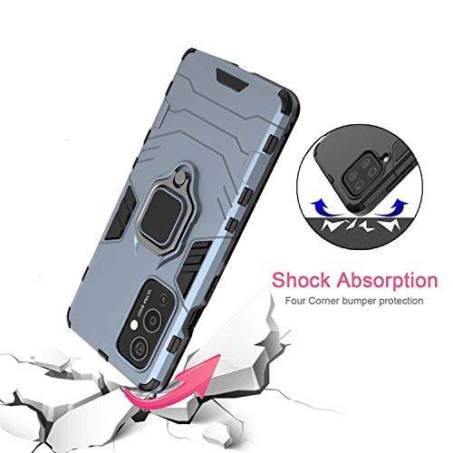Starhemei for OnePlus 9 Case with Tempered Glass Screen Protector, 360°Rotating Car Magnetic Ring Kickstand Cover Case, Shock-Absorbing Phone Case for OnePlus 9 (BlueGray) 5