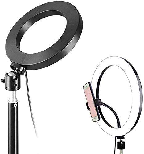 Hayfive Flashes Makeup Tripod Light, for Mobile Phone Phone Holder Stand Beauty 10 Inch 26cm Ring Flash Video Live Led Ring Light Lamp Photograph 8inch50cm Ringlight Flashes (Color : 6inch50cm) 1