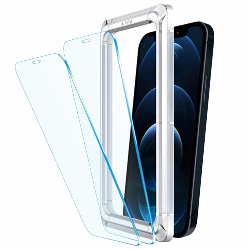 Affix Auto-Align Technology Tempered Glass Screen Guard For Iphone 12 Pro Max (6.7 Inch) | Easy Installation Frame | Case-Friendly - 2 Pack for Smartphone