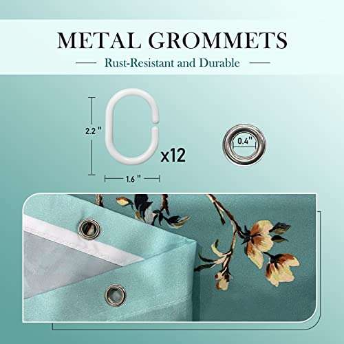 Floral Bathroom Shower Curtains Fabric Shower Curtain Waterproof Curtains for Bathroom Quick-Drying Kitchen Curtains Machine Washable with 12 Hooks-Gray 72" X 72''-Marbling 2