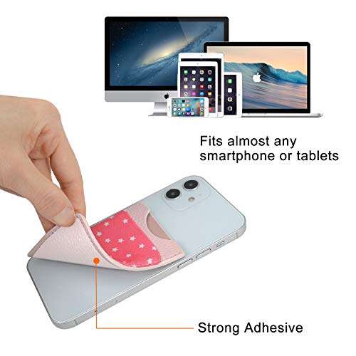 Senose Phone Card Holder, Stick on Wallet for Cell Phone Stretchy Sleeves ID Credit Card Phone Pocket Card Holder Compatible for Samsung Galaxy, iPhone, Android Smartphones 4