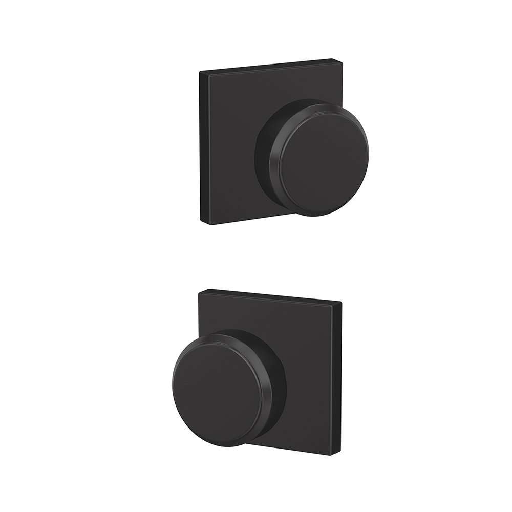 SCHLAGE Custom FC21 BWE 622 COL Bowery Knob with Collins Trim Hall-Closet and Bed-Bath Lock, Matte Black 2
