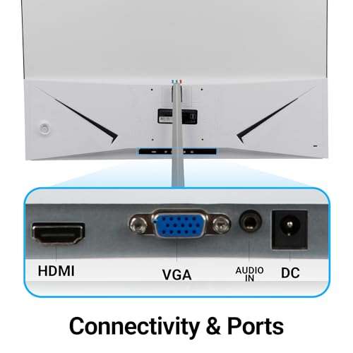 ZEBRONICS A27FHD LED Monitor, 27 inch (68.58cm), 250 nits, 75hz, Slim Design, FHD, 1080p, Wall Mountable, VGA, HDMI, Ultra Slim Bezel, Metal Stand, Built-in Speakers, Widescreen Monitor 3