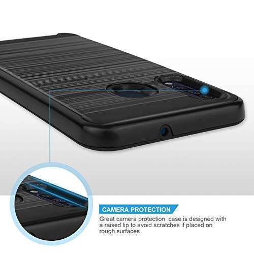 TJS Phone Case Compatible with Samsung Galaxy A10E 5.8" (Not Fit Galaxy A10/M10), Hybrid Shockproof Metallic Brush Finish Hard Inner Layer (Blue) 6