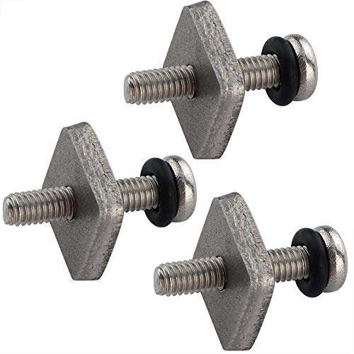 VTurboWay 316 Stainless Steel Fin Screw and Plate for Surf Longboard and SUP, 3 Pack, M4 Screw Suitable for Fiberglass Single Fin 4