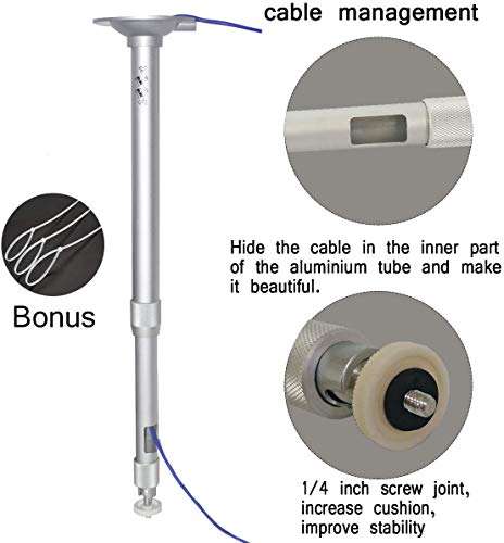 Universal Projector Ceiling Mount Projector Wall Mount Camera Projector Hanger 360° Rotatable Length 14-24in / 37-60cm Projector Holder Projectors Bracket for Mini Projectors CCTV DVR Cameras 3