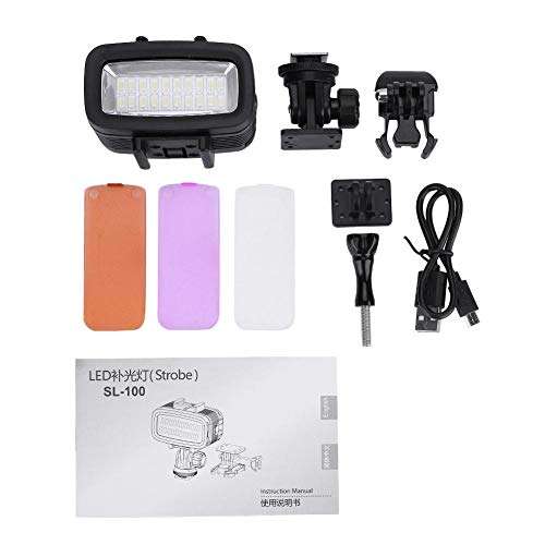 Fill Light,40m Underwater Waterproof 20LED Photography Diving Fill Light with Lamp Mount for Gopro 1