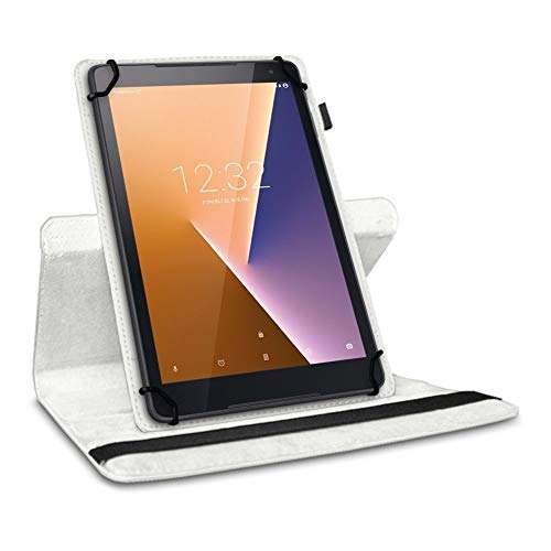 TGK Rotating Cover for Micromax Canvas Tab P702 Tablet 7 inch (White) 360 Degree Universal 3 Camera Hole Leather Stand Case 3