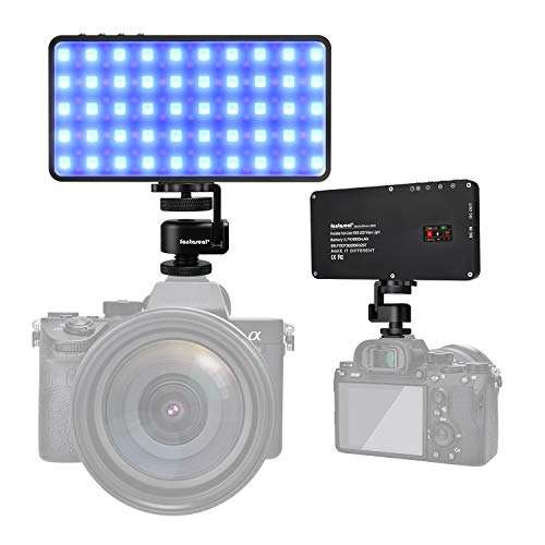 Fantaseal Portable Full Color RGB LED Video Light +Soft Box Set, Mini Smart Vlogging On Camera Lighting Panel, Idea Kit for YouTube Photograph Studio(4500mAh Fast Rechargeable Battery, 12W) 1