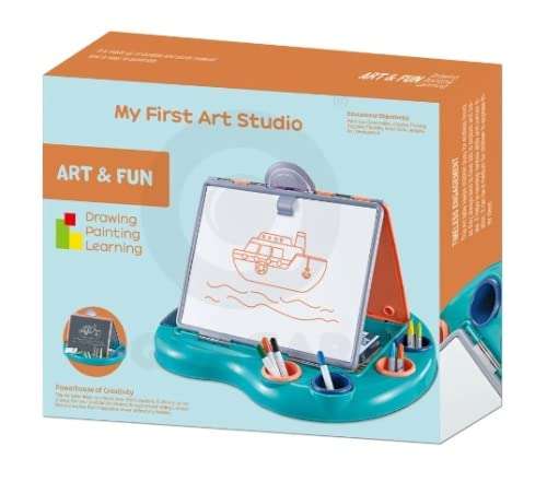 Quasar My First Word Pad My First Art Studio Baby's Learning Pad Toys for Kids Color Drawing word pad Doodle Pad and Magic Pen Magnetic Slate Educational Toy Pretend Play Set Kids Best Gift Your Children