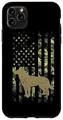 iPhone 11 Pro Max Vintage Hunting Dog Camouflage USA Flag Belgian Malinois Case 1