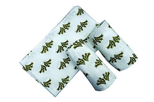 looms & weaves - 3 White Printed Premium Kitchen Towels - Ultra Soft, Light Weight and Highly Absorbent (45 cm x 75 cm)