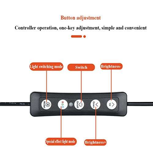 QFFL LED Ring Light RGB Ring Light with Extendable Tripod Stand and Flexible Phone Holder Button Controller Operation for Video/Live Stream/Makeup/Photography (Color : 68-210cm, Size : 20CM) 5