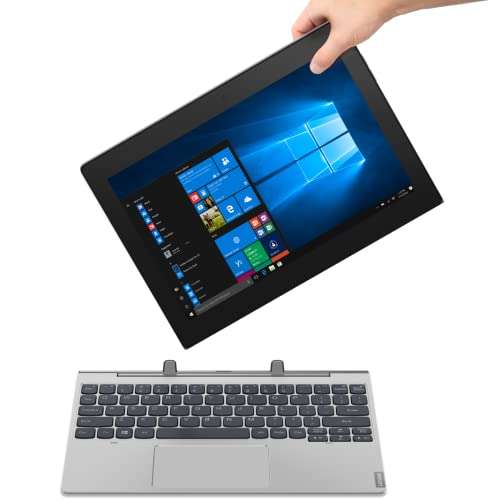 Lenovo IdeaPad D330 Intel Celeron N4020 10.1" (25cm) HD IPS Detachable 2-in-1 Laptop (4GB/128GB eMMC/Windows 10/1 Yr Warranty/Mineral Grey/1.1Kg), 82H0001YIN 1