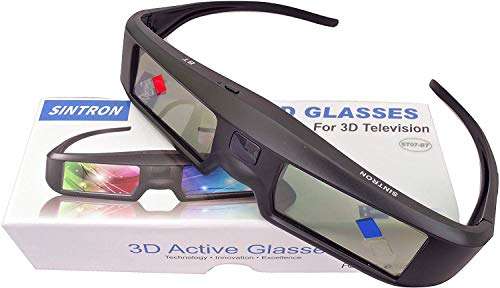 2X Sintron ST07-BT 3D Active Shutter Glasses Rechargeable for RF 3D TV, 3D Glasses for Sony, Panasonic, Epson 3D Projector, Samsung 3D TV, Compatible with TDG-BT500A TY-ER3D5MA TY-ER3D4MA TDG-BT400A 5
