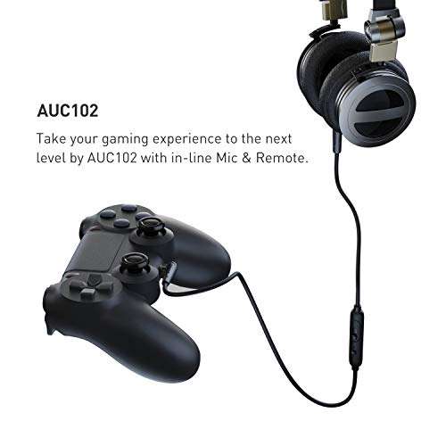 New 2022 3.5mm Aux Cord with Mic and Volume Control,1.5m/4.9ft Audio Cable Gold-Plated,Nylon Braided Male to Male Replacement Cord,Music and Voice Streaming,Gaming Headphones/Headsets with PSP/PS4/PS5 2