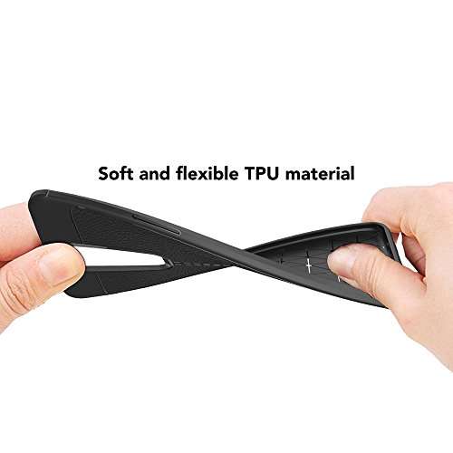 NALIA Silicone Case Compatible with OnePlus 6, Ultra-Thin Leather Look Protective Case Cover Slim Premium Hard Case Slim Mobile Phone Case Smart Phone Bumper Soft – Black 4