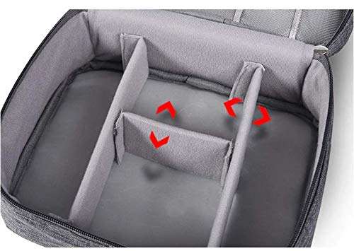 ORPIO (LABEL) Waterproof Travel Electronic Gadget Organizer Case, Portable Zippered External Hard Drive Pouch for Data Cables, Chargers, Power Bank, Adapters, Phone, Plugs, Memory Card, USB (Grey) 5