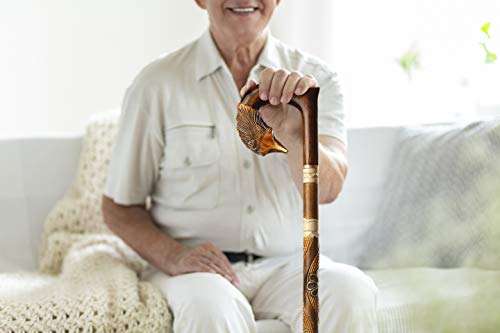 Orsus Wooden Walking Cane for Women Walking Stick Fox Hand Carved Stick 36" Womens Stick 3