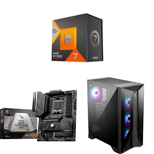 (Bundle) AMD Ryzen 7 7800X3D 8-Core AM5 Processor & MSI MAG B650 Tomahawk WiFi ATX DDR5 Gaming Motherboard & MSI MPG GUNGNIR 120R Premium Mid-Tower PC Gaming Case