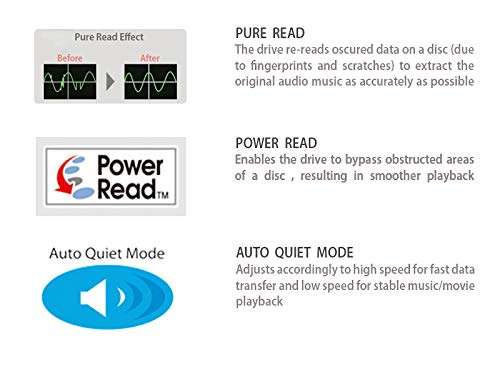 Pioneer BDR-XS07S Portable 6X Blu-ray Burner External Drive Bundle with 100GB M-DISC BDXL and USB Cable - Burns CD DVD BD DL BDXL Discs 3