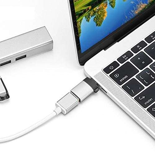 BoxWave Cable Compatible with Backbone One PlayStation Edition (iPhone) - USB-C to A PortChanger (2-Pack), USB Type-C OTG USB Portable Keychain - Slate Black 4