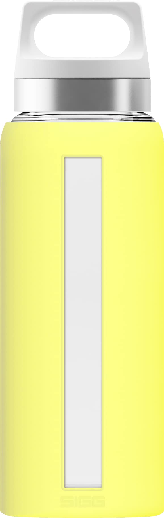SIGG - Glass Water Bottle - Dream Ultra Lemon - Soft Silicon Cover - Leakproof, Dishwasher Safe, BPA Free - Broscilate Glass - 22oz