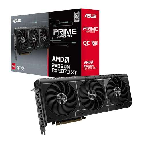 ASUS Prime Radeon™ RX 9070 XT OC Edition Graphics Card, AMD (PCIe 5.0, HDMI/DP 2.1, 2.5-Slot Design, Axial-tech Fans, Ball Bearings, Dual BIOS, GPU Guard) 1